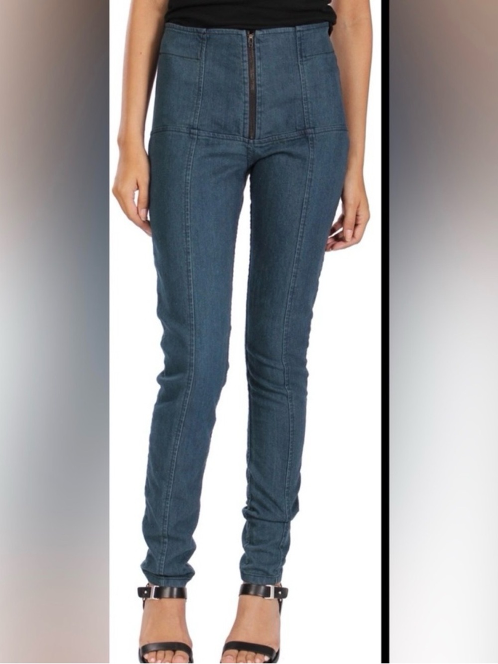 Prairie Underground Front Zip Girdle Jeans Blue Size Small